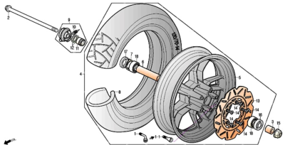 Roue avant 125 S3 TOURING EURO4 