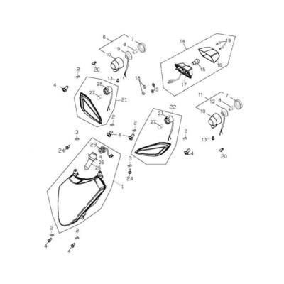 Clignotant AV ou AR gauche  ADLY 50 RS LC