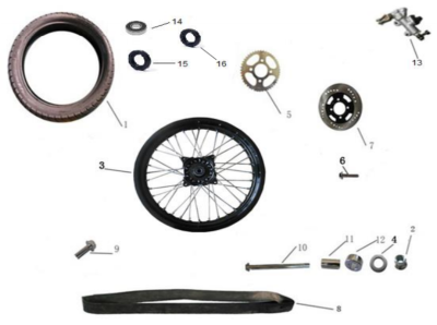 Jante arrière 125 SPRINT EUOR4