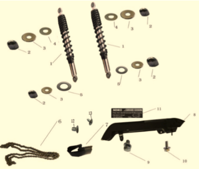 Amortisseur arrière 125 SIRIO EURO4