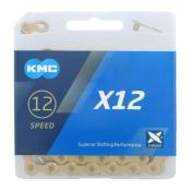 CHAINE VELO 12V. KMC X12 TI-N OR 126M ATTACHE RAPIDE