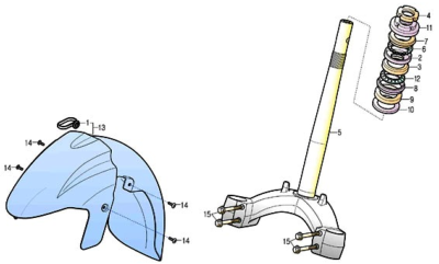Tête de fourche 125 S3 TOURING EURO4 
