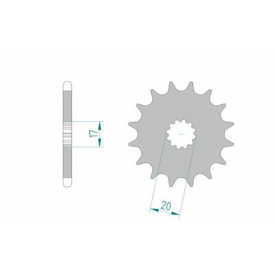 Pignon AFAM acier standard 94118 - 428 BETA HRD DT