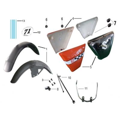 Garde boue AV Noir Court (75)  Mash 125 Seventy Five