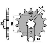 Pignon PBR 14 dents acier standard pas 428  Yamaha YBR125