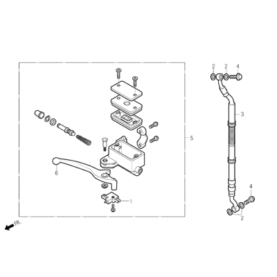 Maître cylindre frein AV droit DAELIM 125 BESBIE 