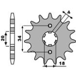 Pignon PBR 15 dents acier standard pas 428 type 259 Honda XL125