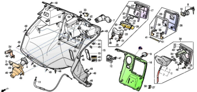 Cache sur tablier intérieur 125 S3 TOURING EURO4