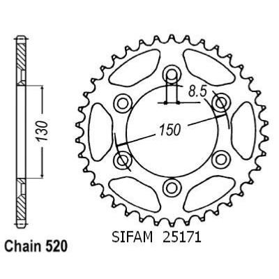Couronne YAMAHA 25171AZ46
