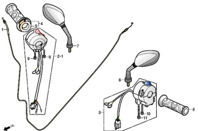 Rétroviseur 125 S3 TOURING EURO 4 