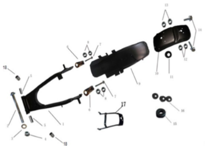 Garde-boue arrière 125 SIRIO EURO4