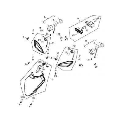 Phare, clignotants et feu ADLY 320 XC