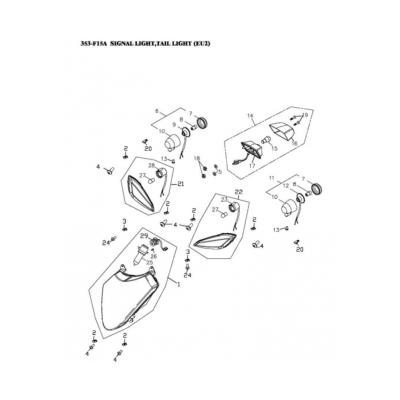 Clignotant AV ou AR gauche  Adly 320s Euro 2