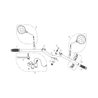 Levier, guidon et rétro STORIA 50