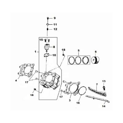 Cylindre ou piston ADLY 600 XCE COUNTRY