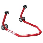 Béquille arrière universelle BIKE LIFT RS-17 Lève moto rouge avec supports caoutchouc en "L" - Béquille atelier