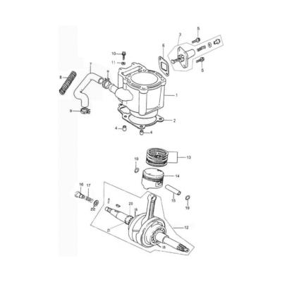 Cylindre, piston et vilo ADLY 320 U 2010-2011