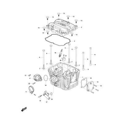 Culasse AR ou pipe adm HYOSUNG GV125 BOBBER
