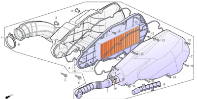 Boite à air 125 S3 TOURING EURO4