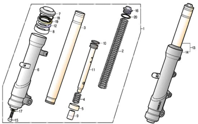 Bras de fourche 125 S3 TOURING EURO4