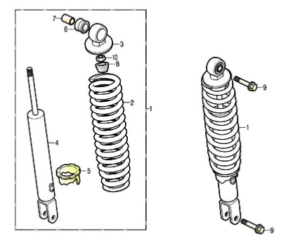 Amortisseur 125 S3 TOURING EURO4 