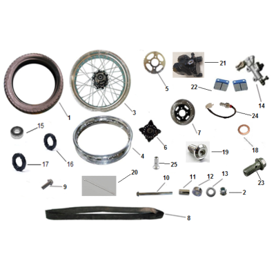 Roue arrière 125 ASTOR E4