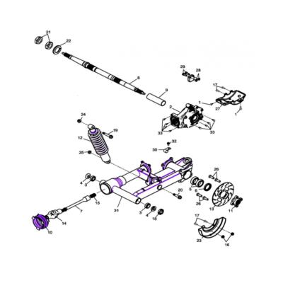 Essieu ou amortisseur ADLY 320 XC 2014-2016