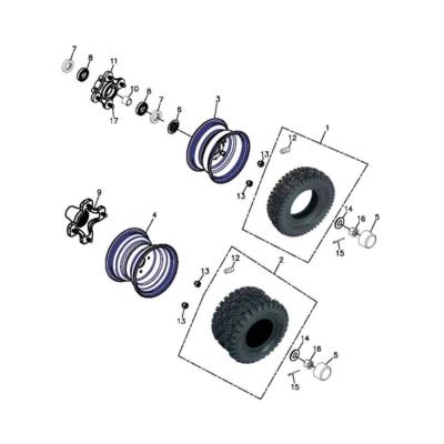 Roue AV et AR quad ADLY 500S