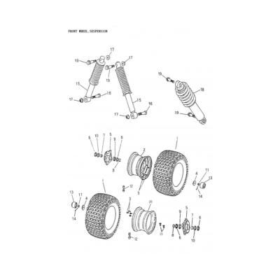 Roue AV ou amortisseur ADLY 50 ROCKY