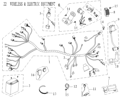 Pièces élèctriques 125 ORCAL TREVIS